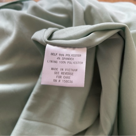 Birdy Grey Ash Crepe Sage Green Cowl Neck Slit Bridesmaid Dress Gown EUC Size S - Picture 10 of 12
